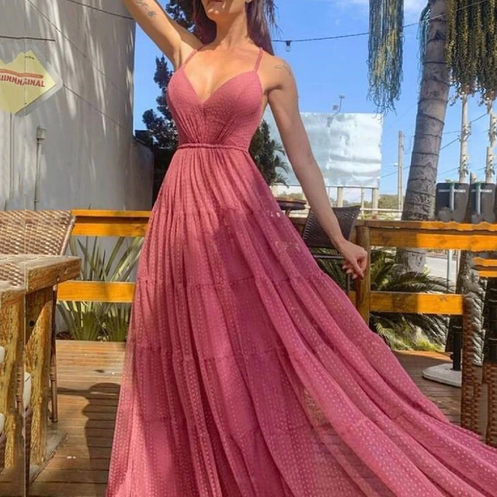 2023 New Ladies Simple Style Green Sleeveless Spaghetti Straps V-Neck A-Line Evening Dress Dot Tulle Backless Prom Dress
2023 New Ladies Simple Style Green Sleeveless Spaghetti Straps V-Neck A-Line Evening Dress Dot Tulle Backless Prom Dress