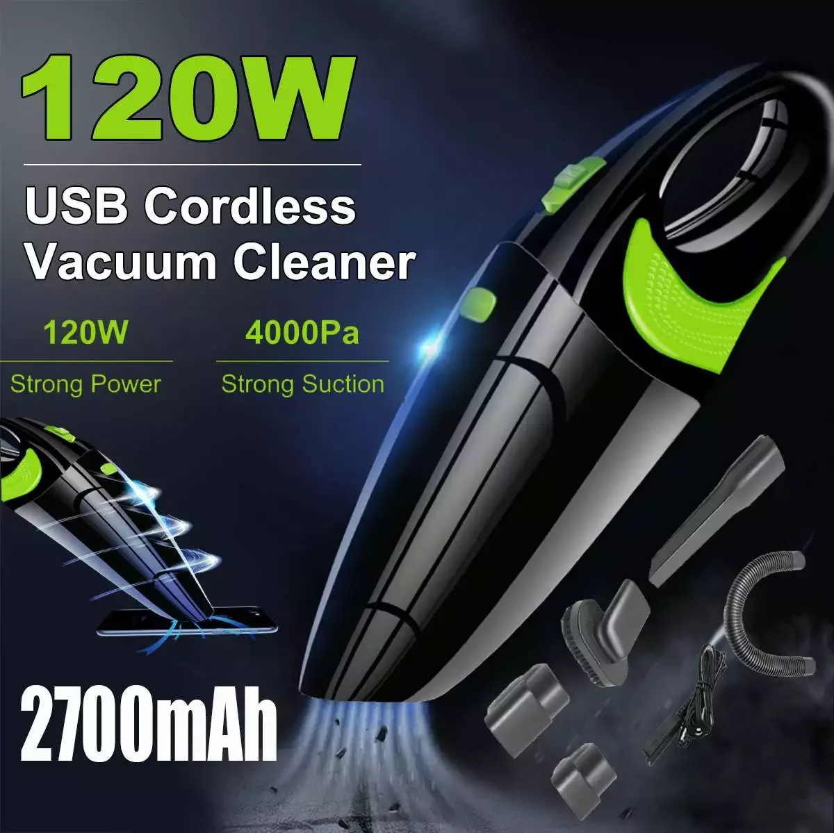 Handheld Wireless Vacuum Cleaner Home 120W USB Cordless Wet Dry Mini Vacuum Cleaner Dust Collector For Home Car Cleaning
Handheld Wireless Vacuum Cleaner Home 120W USB Cordless Wet Dry Mini Vacuum Cleaner Dust Collector For Home Car Cleaning