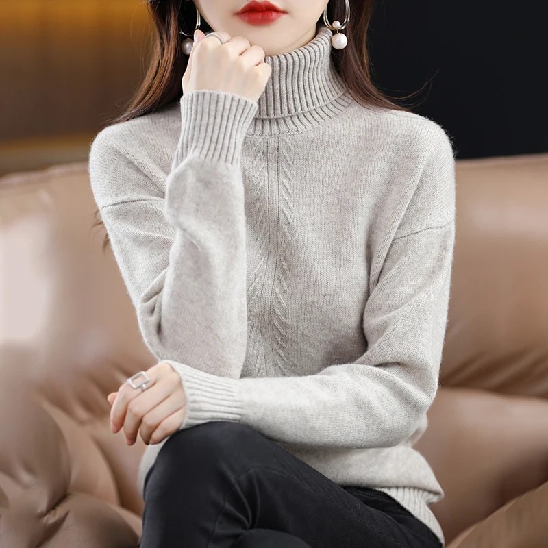 2022 Premium 100% Cashmere Knitwear Women's High Collar Pullover Autumn Winter Sweater Woolen Women's Wear
2022 Premium 100% Cashmere Knitwear Women's High Collar Pullover Autumn Winter Sweater Woolen Women's Wear