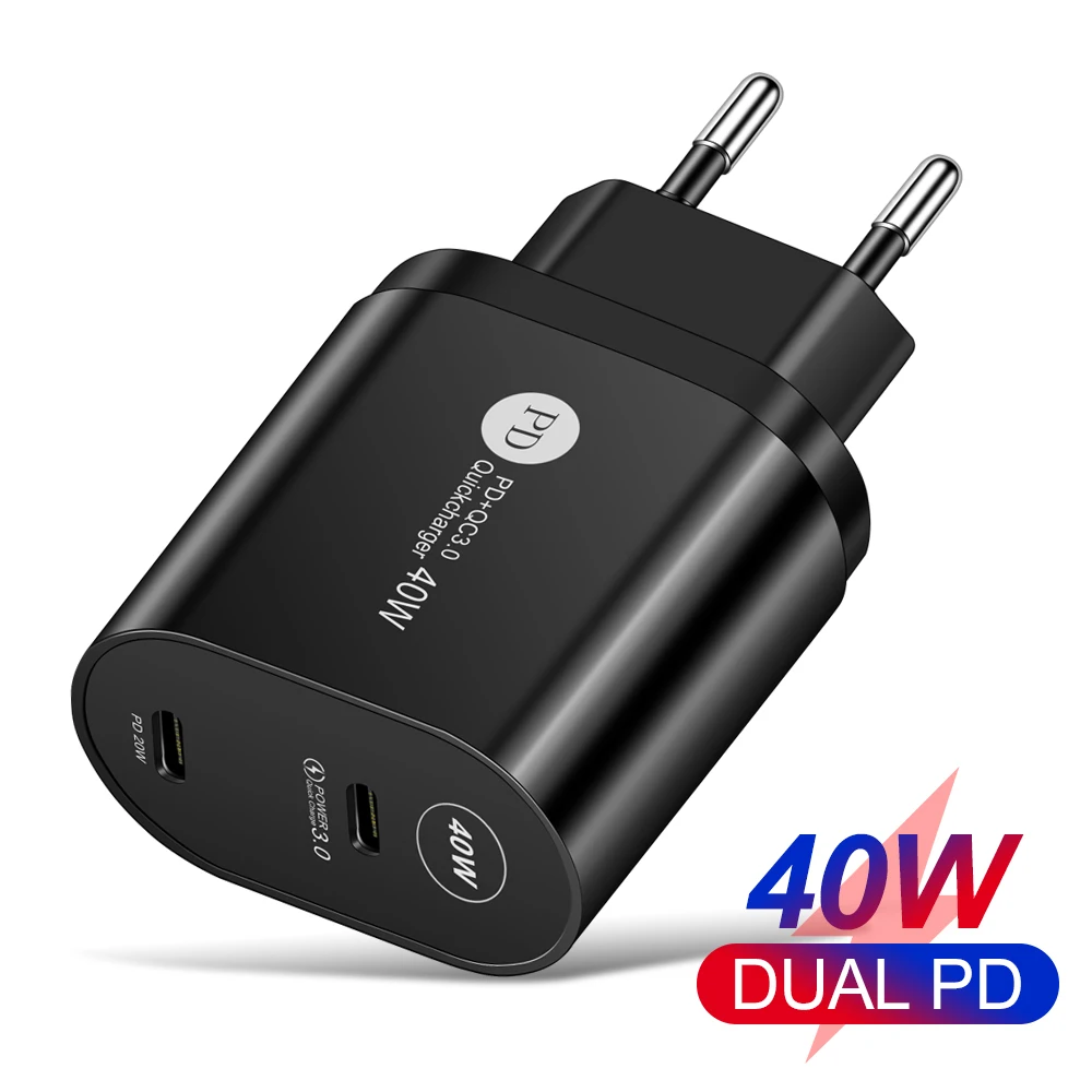 Dual USB Type C Charger 40W Portable USB C Charger Support Type C PD Fast Charging For iPhone 12 Pro Max Xiaomi Samsung S20 S10
Dual USB Type C Charger 40W Portable USB C Charger Support Type C PD Fast Charging For iPhone 12 Pro Max Xiaomi Samsung S20 S10