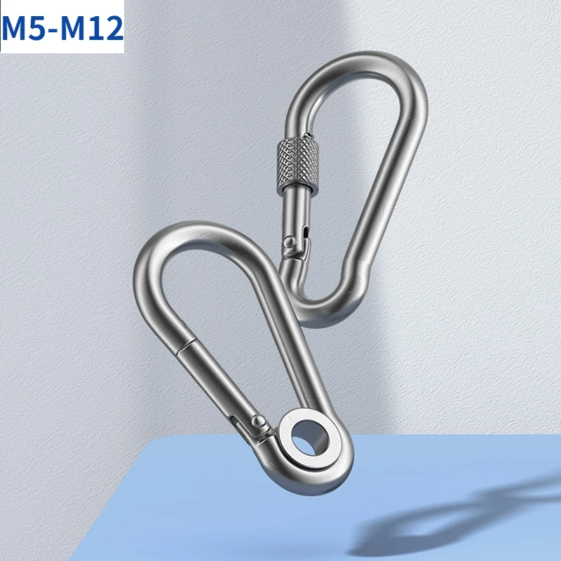 M5/ M6/ M7/ M8/ M9/ M10/ M11/ M12 304 Stainless Steel Carabiner Carbine Snap Hook with nut-lock Spring Buckle Key Ring
M5/ M6/ M7/ M8/ M9/ M10/ M11/ M12 304 Stainless Steel Carabiner Carbine Snap Hook with nut-lock Spring Buckle Key Ring