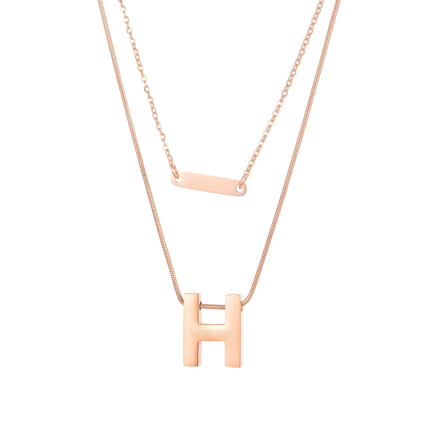 Fashion Rose-plated Titanium Steel Clavicle Chain Sweet Lovely Wind Letter Pendant
Fashion Rose-plated Titanium Steel Clavicle Chain Sweet Lovely Wind Letter Pendant
