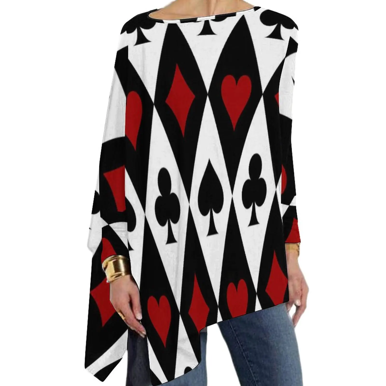 Playing Cards T Shirt Vintage Print Street Style Long Sleeve T Shirts Custom Funny Tshirt Woman Autumn Clothes Big Size 5XL 6XL
Playing Cards T Shirt Vintage Print Street Style Long Sleeve T Shirts Custom Funny Tshirt Woman Autumn Clothes Big Size 5XL 6XL