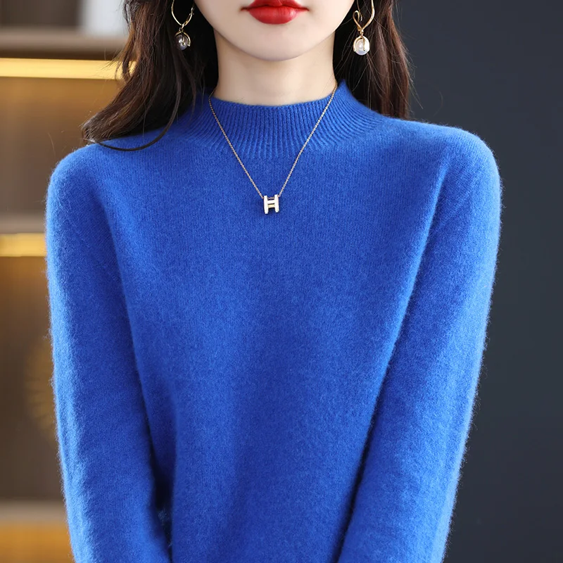 Autumn Women's Sweater Turtleneck 100% Wool Knit Top Seamless One-Line Ready-to-Wear Soft and Comfortable Sweater 18 Colors 
Autumn Women's Sweater Turtleneck 100% Wool Knit Top Seamless One-Line Ready-to-Wear Soft and Comfortable Sweater 18 Colors