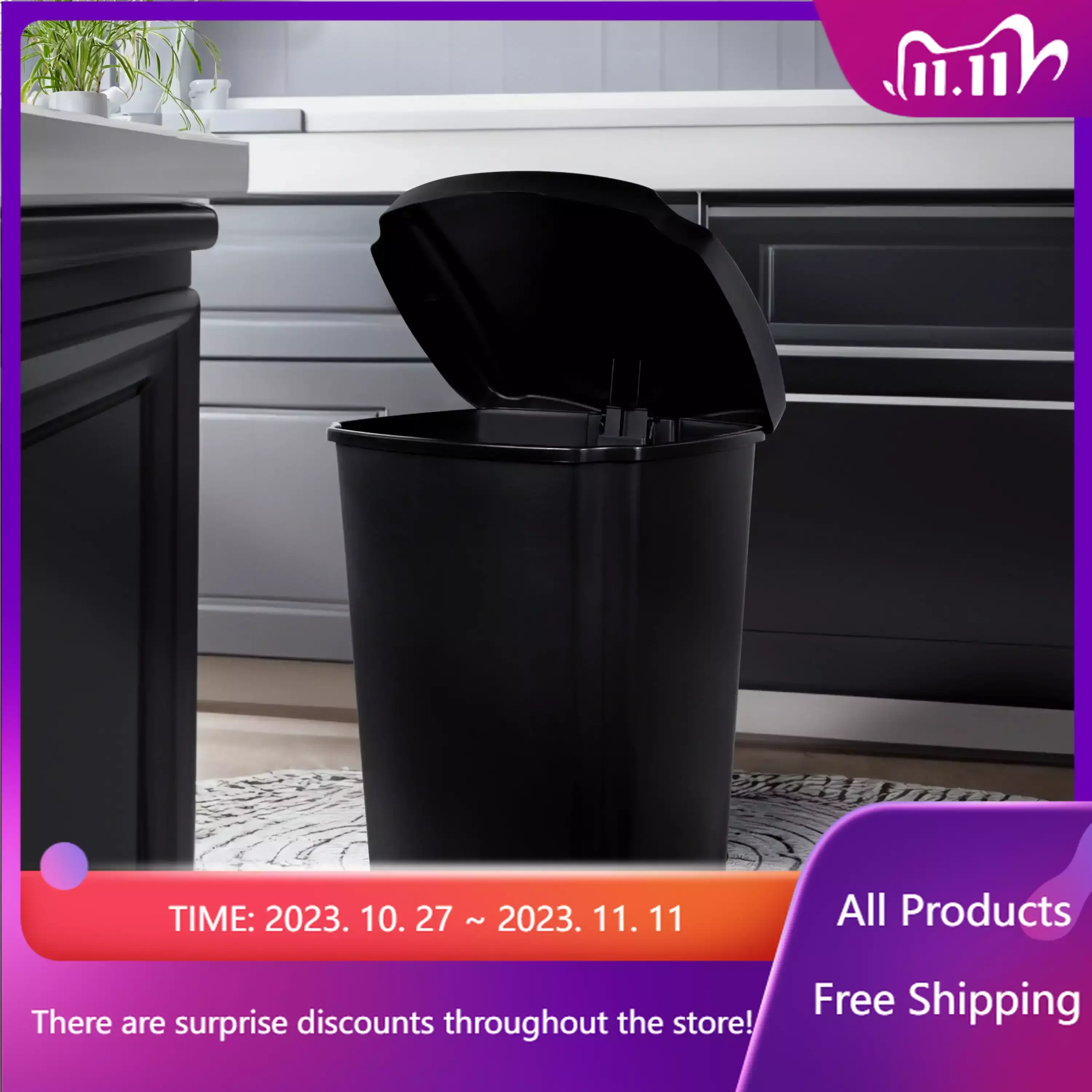 12.1 Gallon Trash Can, Plastic Step on Kitchen Trash Can, Black Trash Bin Bathroom Bin Garbage Bin Compost Bin
12.1 Gallon Trash Can, Plastic Step on Kitchen Trash Can, Black Trash Bin Bathroom Bin Garbage Bin Compost Bin