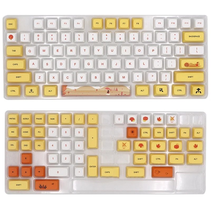 Желтый, белый, Ethermal, сублимационные шрифты PBT, колпачки для клавиатуры механической проводной USB-клавиатуры 129 колпачки
Желтый, белый, Ethermal, сублимационные шрифты PBT, колпачки для клавиатуры механической проводной USB-клавиатуры 129 колпачки