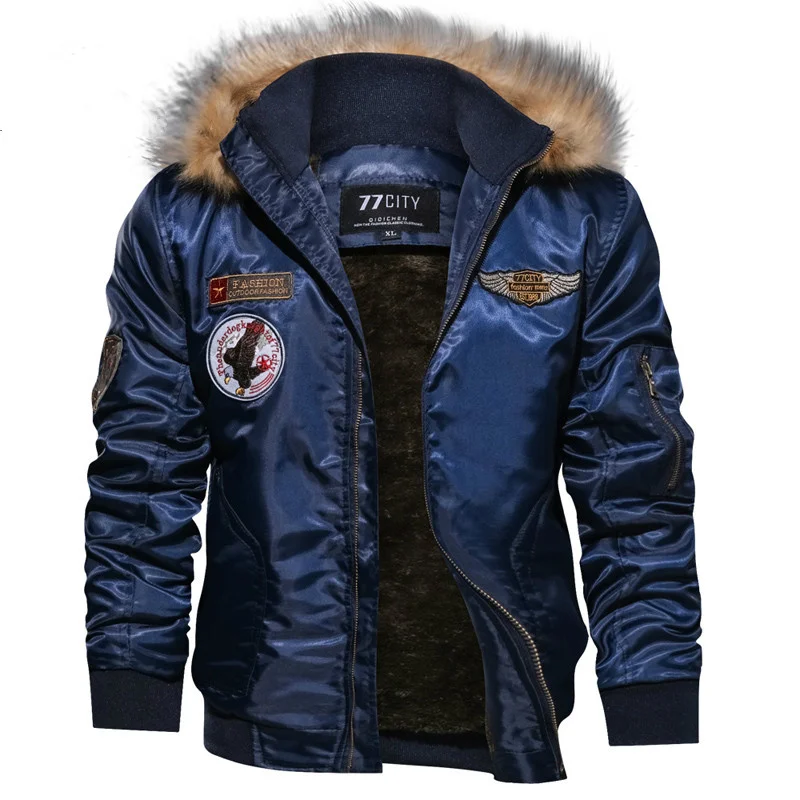 

Brand Bomber Jacket Men European Size Thick Fleece Winter rmy Military Motorcycle Jacket Men's Pilot Jacket Coat Cargo Outerwear