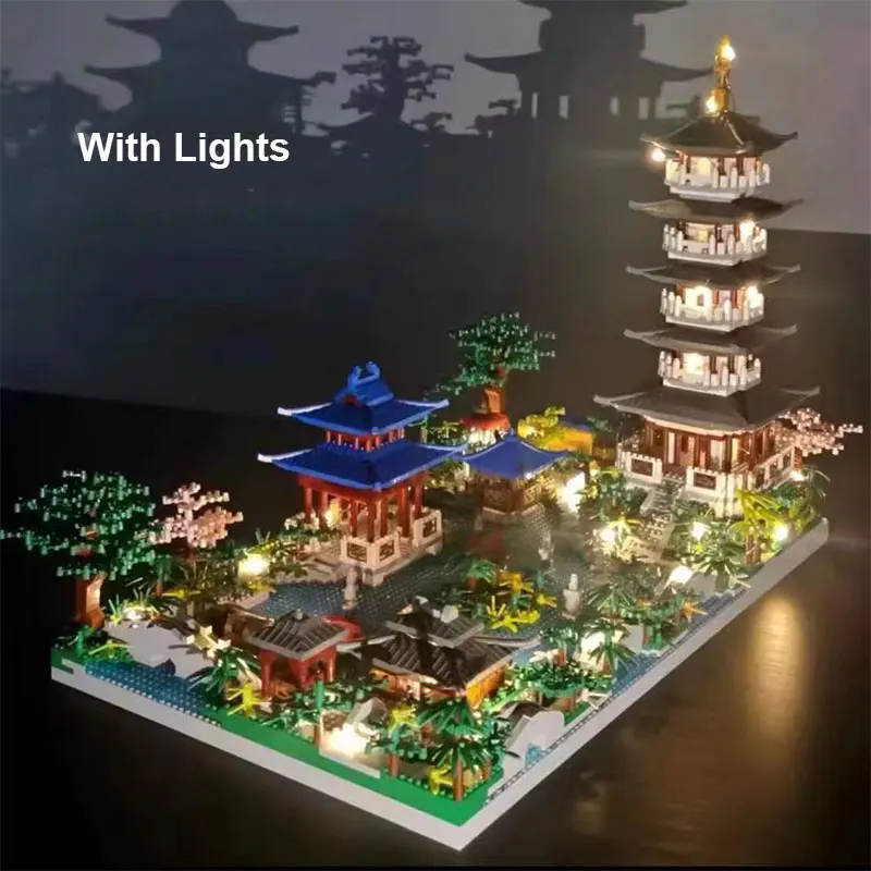 5186PCS Chinese Architecture Micro Building Blocks Tower West Lake Trees DIY Diamond Bricks with Light Toy for Kids Adults Gifts
5186PCS Chinese Architecture Micro Building Blocks Tower West Lake Trees DIY Diamond Bricks with Light Toy for Kids Adults Gifts