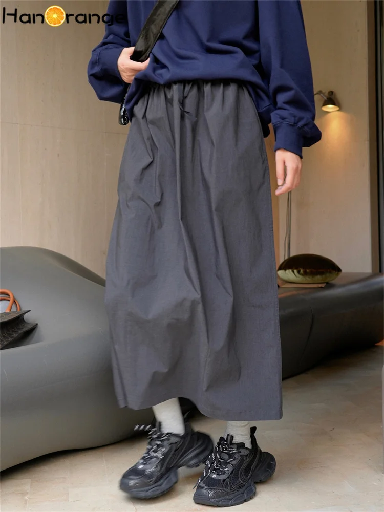 HanOrange 2023 Уличная Повседневная юбка средней длины с высокой талией Свободная юбка средней длины с эластичной резинкой на талии серая, зеленая, серая, Черная 
HanOrange 2023 Уличная Повседневная юбка средней длины с высокой талией Свободная юбка средней длины с эластичной резинкой на талии серая, зеленая, серая, Черная