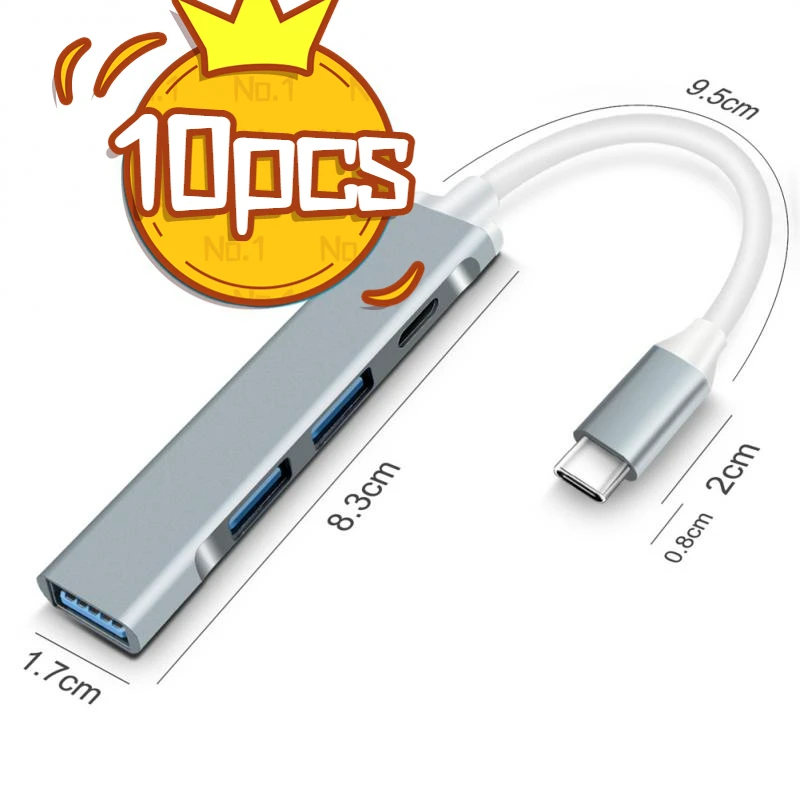 

Высокоскоростной разветвитель USB 3,0, 10 шт., USB 3,0, 4 порта, Type c, 5 Гбит/с, для ПК, компьютерные аксессуары, многопортовый концентратор, 4 USB, порта s