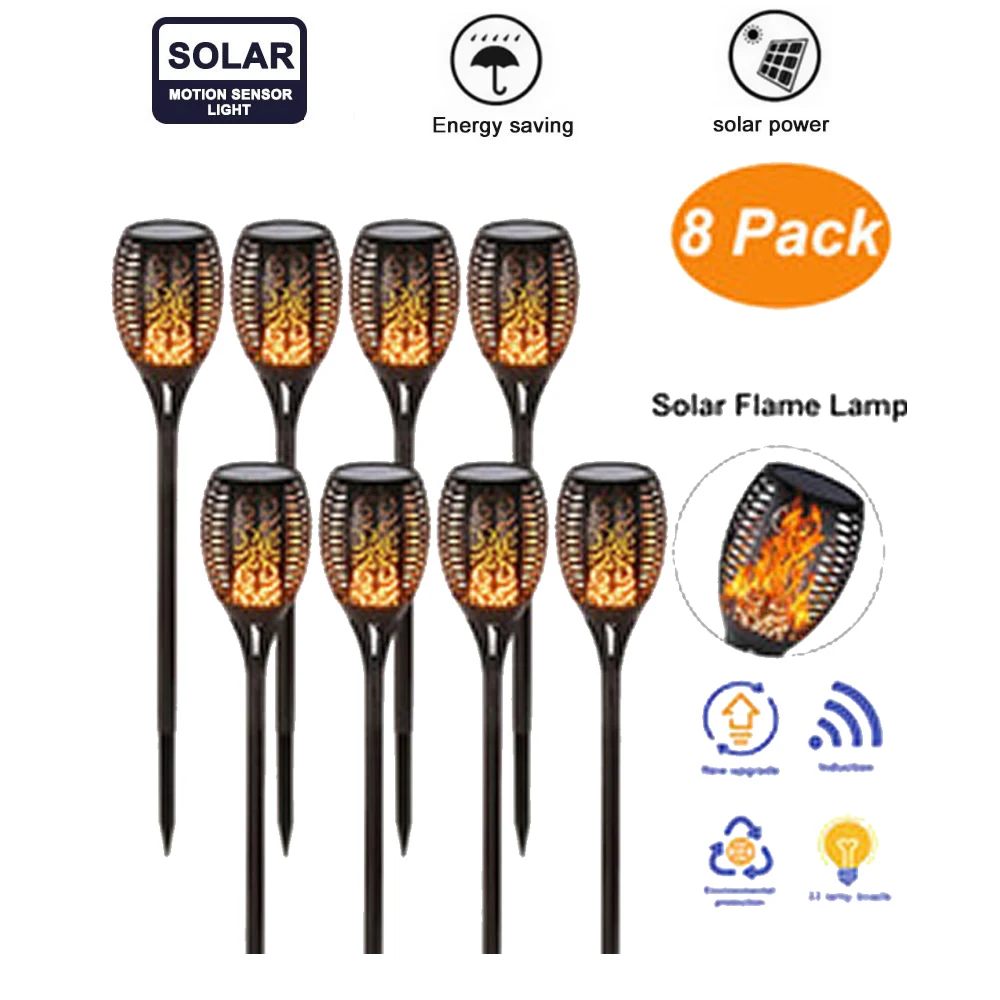 2-8pcs solar flame lights outdoor Camping decorative lamps wireless lights exterior decoration solar Landscape Lawn led tiki t
2-8pcs solar flame lights outdoor Camping decorative lamps wireless lights exterior decoration solar Landscape Lawn led tiki t