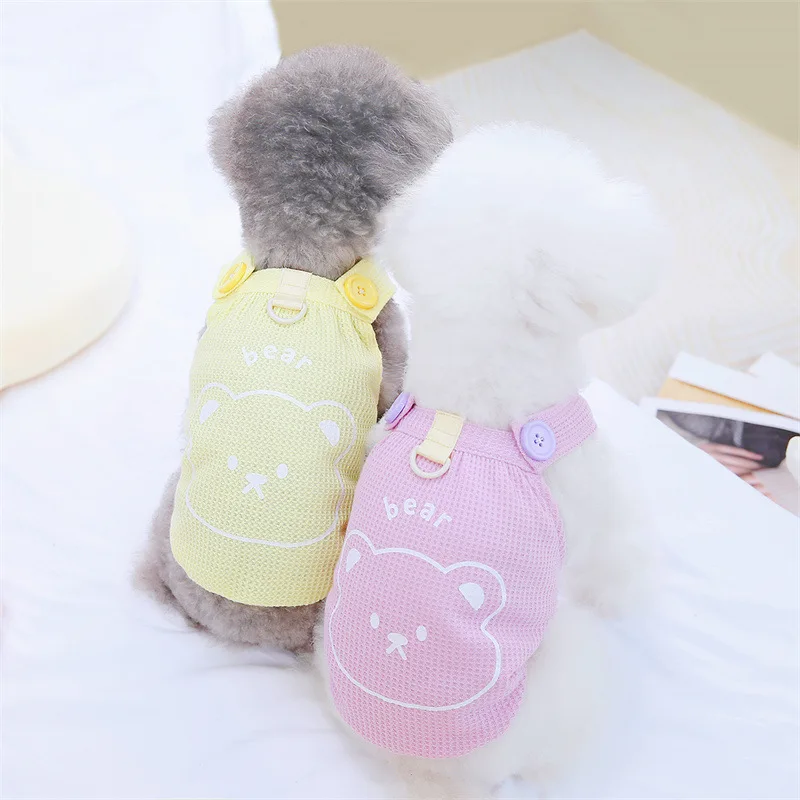 

Cute Summer Puppy Plaid Dress Dogs Clothing Pet Suspender Skirt For Dog Vest Clothes Small Costume French Bulldog Chihuahua