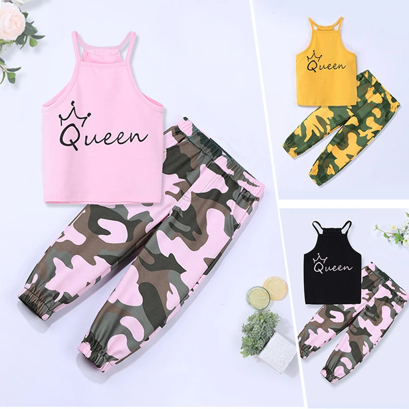 2023 summer new children's suits little girl camisole pants two-piece set baby sleeveless top camouflage pants two-piece set 
2023 summer new children's suits little girl camisole pants two-piece set baby sleeveless top camouflage pants two-piece set