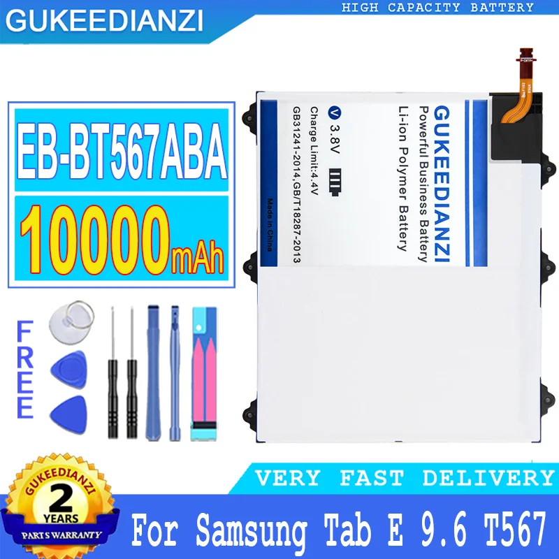 Аккумулятор GUKEEDIANZI 10000 мАч для Samsung Galaxy Tab E 9,6, EB-BT567ABA SM T560 T567 T567V
Аккумулятор GUKEEDIANZI 10000 мАч для Samsung Galaxy Tab E 9,6, EB-BT567ABA SM T560 T567 T567V
