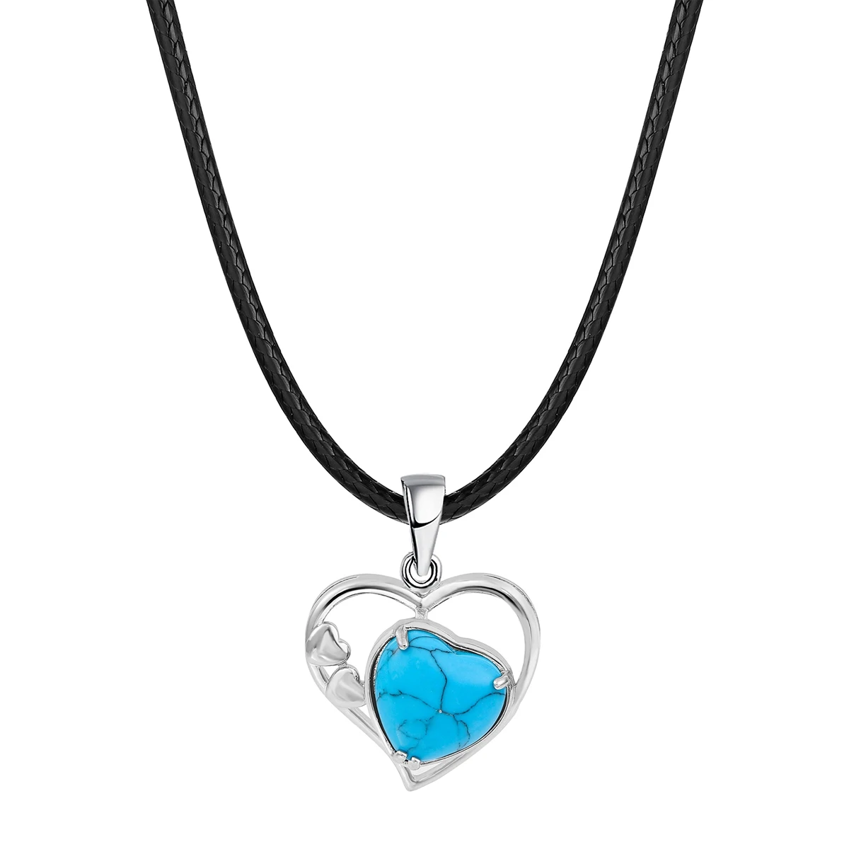 QIMOSHI Lucky Blue Turquoise Love Heart Metal Necklaces 18Inch Black Cord for Women Girls Forever Crystal Pendant Chakra Jewelry
QIMOSHI Lucky Blue Turquoise Love Heart Metal Necklaces 18Inch Black Cord for Women Girls Forever Crystal Pendant Chakra Jewelry