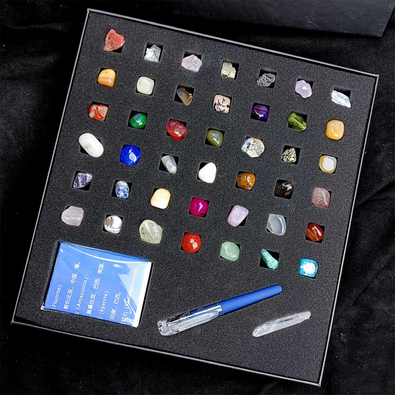 Natural Crystal Ore Specimen 42PCS Polished Natural Gem Stones Unique Rock And Mineral Educational Collection Box
Natural Crystal Ore Specimen 42PCS Polished Natural Gem Stones Unique Rock And Mineral Educational Collection Box
