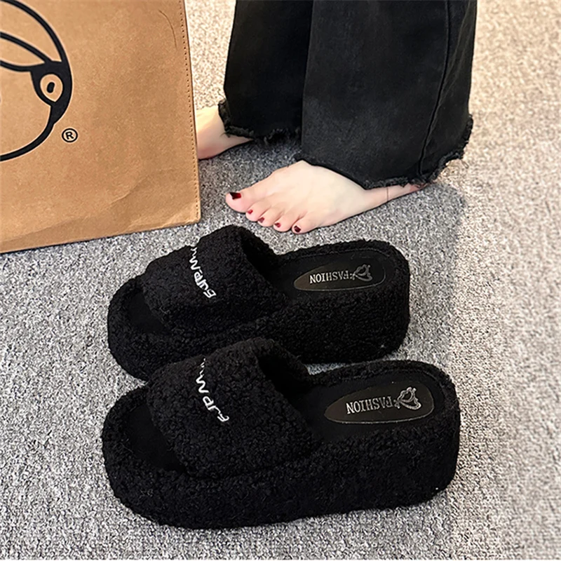 Flat Shoes Female Loafers House Slippers Platform Slides Flock Lady Women Heels Pantofle Fur Flip Flops On A Wedge Girl High 202
Flat Shoes Female Loafers House Slippers Platform Slides Flock Lady Women Heels Pantofle Fur Flip Flops On A Wedge Girl High 202