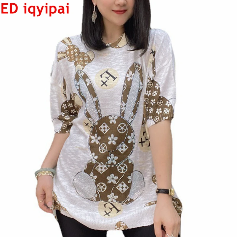 ED iqyipai Pattern Sequins See Through Summer Pullovers Big Size Stretchy Thin Sweater Women Round Neck Knitted Half Sleeve
ED iqyipai Pattern Sequins See Through Summer Pullovers Big Size Stretchy Thin Sweater Women Round Neck Knitted Half Sleeve