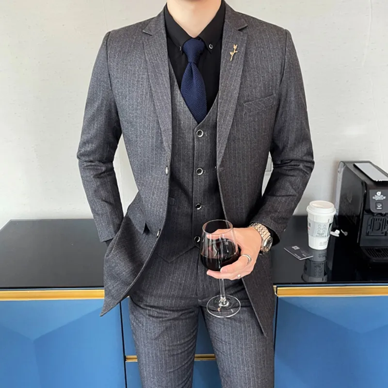3 Pcs Suits Sets Coat Vest Pants / 2022 Fashion New Men's Casual Boutique Business Slim Striped Formal Long Style Blazers Jacket
3 Pcs Suits Sets Coat Vest Pants / 2022 Fashion New Men's Casual Boutique Business Slim Striped Formal Long Style Blazers Jacket