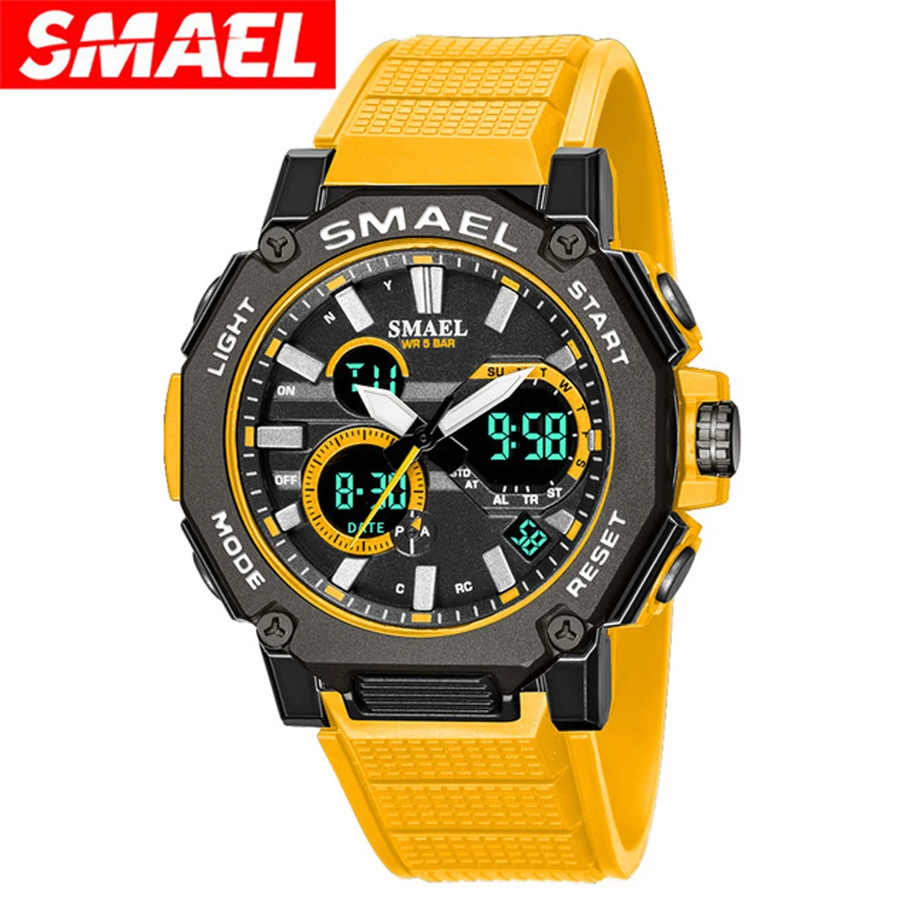 Smael 8047 Multifunctional Sports Alarm Clock Dual Display Trend Mens Watch Electronic Calendar Gift Imported Waterproof Watches
Smael 8047 Multifunctional Sports Alarm Clock Dual Display Trend Mens Watch Electronic Calendar Gift Imported Waterproof Watches