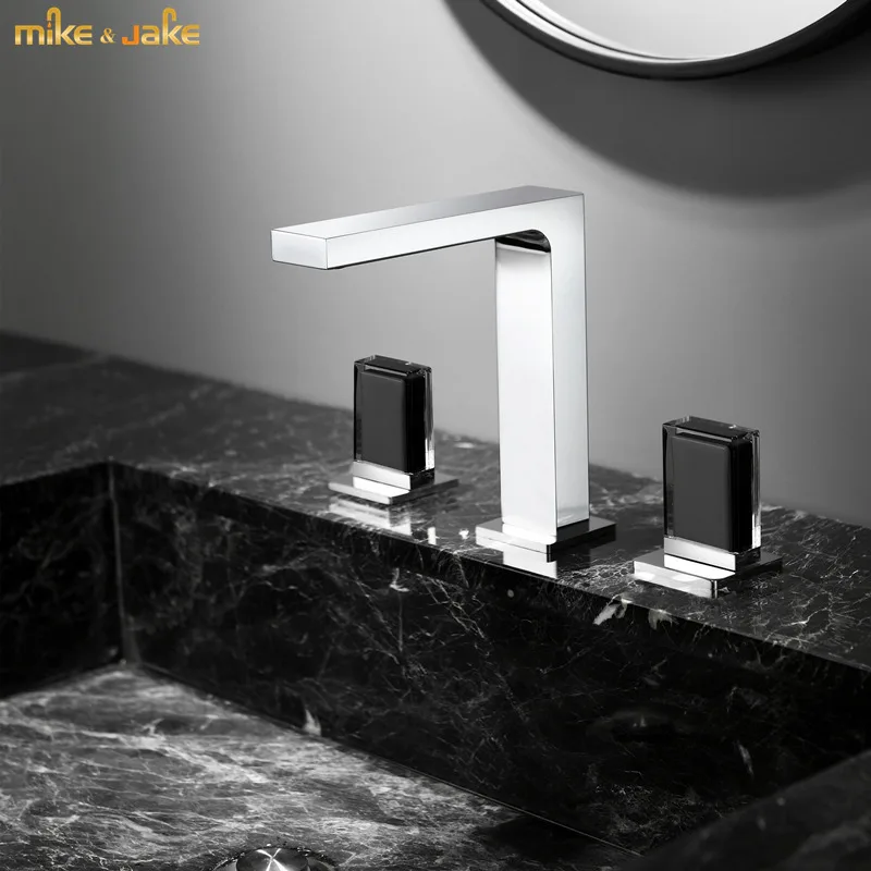 Widespread basin faucet brass chrome double handle black Tap luxurry Basin Mixer Hot And Cold widespread bathroom faucets
Widespread basin faucet brass chrome double handle black Tap luxurry Basin Mixer Hot And Cold widespread bathroom faucets