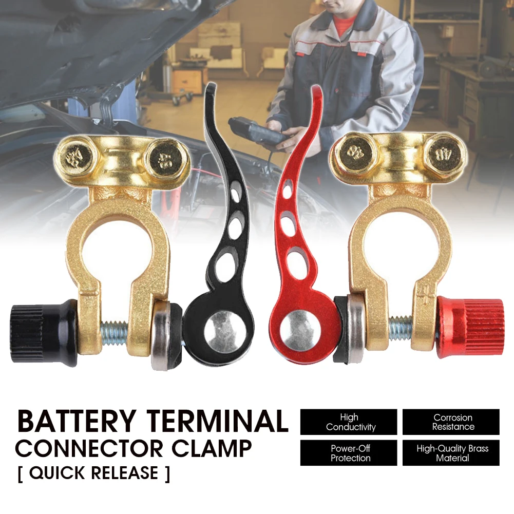 2pcs Battery Terminal Connectors Clamps Quick Release For Caravan Car Van 12V NEW Brass Connector Car Battery Terminal Card Head 
2pcs Battery Terminal Connectors Clamps Quick Release For Caravan Car Van 12V NEW Brass Connector Car Battery Terminal Card Head