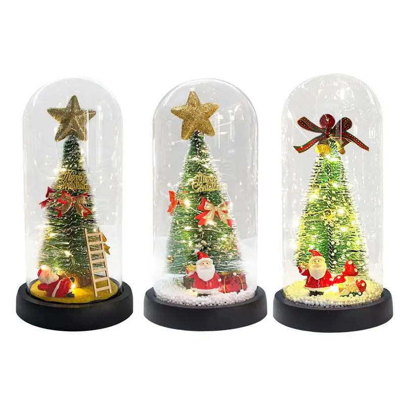 

Рождественский снежный шар Светодиодные светильники светящиеся украшение для рождественской елки на батарейках освещенные настольные украшения Рождественское украшение для дома