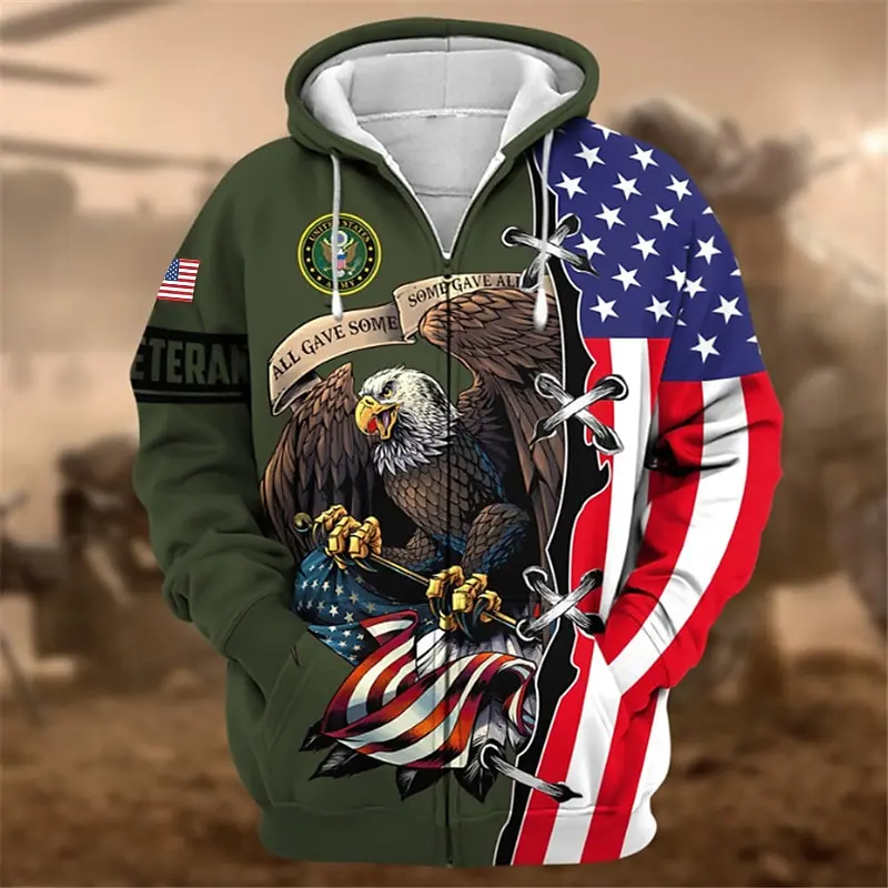 Spring Fall High Quality Hoodies Men Long Sleeve Zipper Sweatshirts Eagle USA Flag Print 3D Hooded Shirt Casual Clothing Tops
Spring Fall High Quality Hoodies Men Long Sleeve Zipper Sweatshirts Eagle USA Flag Print 3D Hooded Shirt Casual Clothing Tops