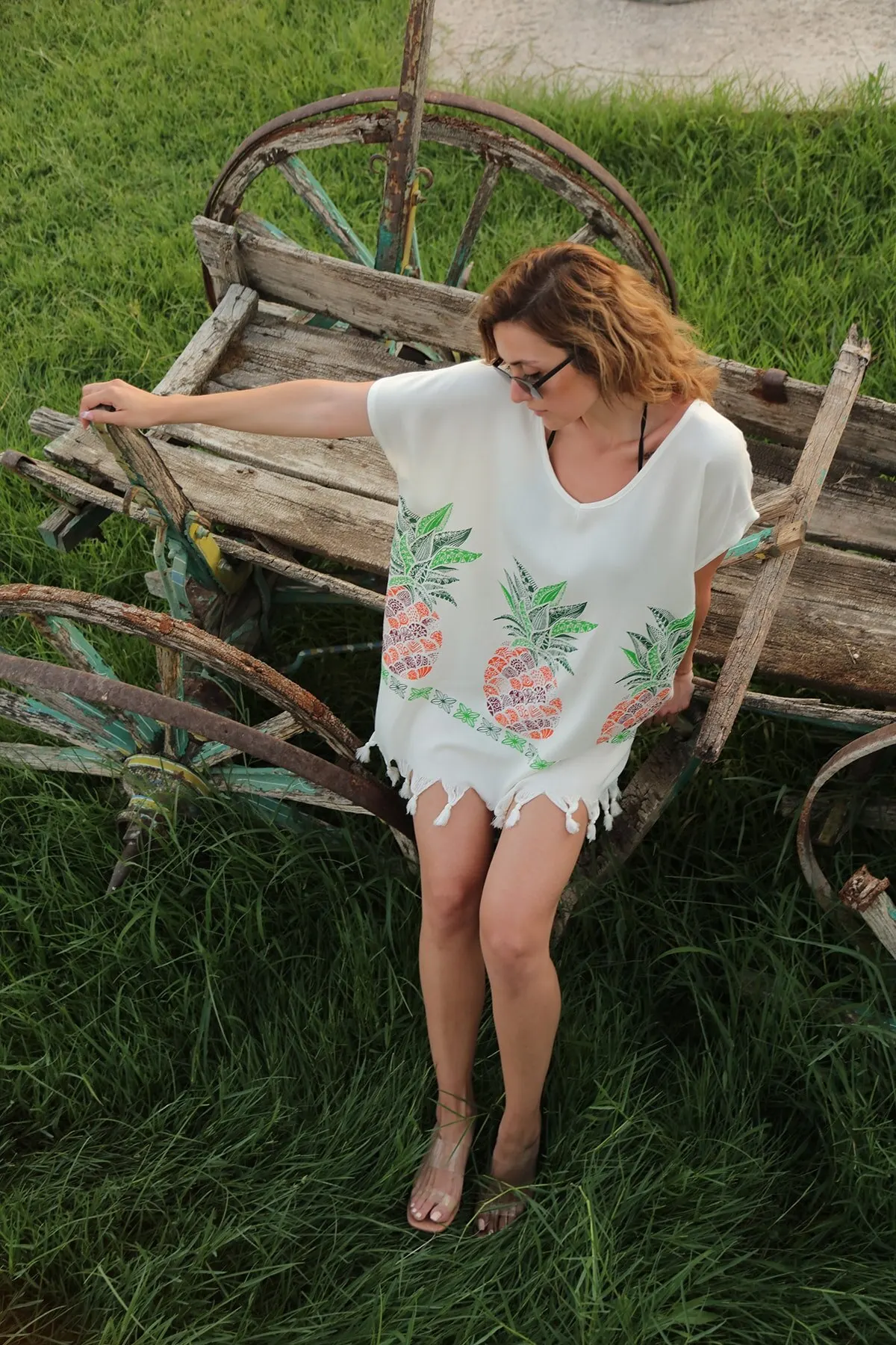 Women's Pareo Pineapple Bamboo Printed Beach Dress Swimwear Dress Sexy Tunic Suit Beachwear Female Beach Bikini Cover
Women's Pareo Pineapple Bamboo Printed Beach Dress Swimwear Dress Sexy Tunic Suit Beachwear Female Beach Bikini Cover