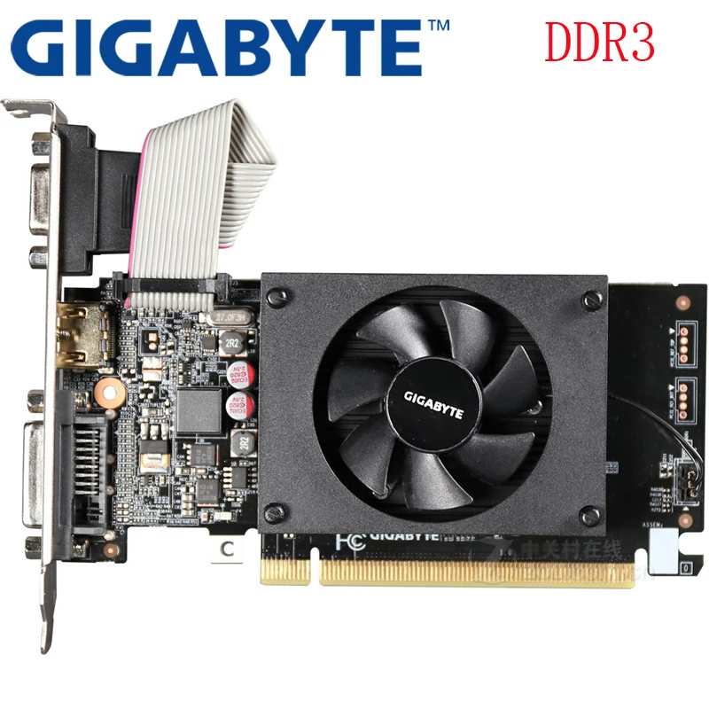 

GIGABYTE Graphics Card GT710 1GB 64Bit GDDR3/GDDR5 Video Cards for nVIDIA Cards Geforce Original GT 710 1G Used Hdmi Dvi game