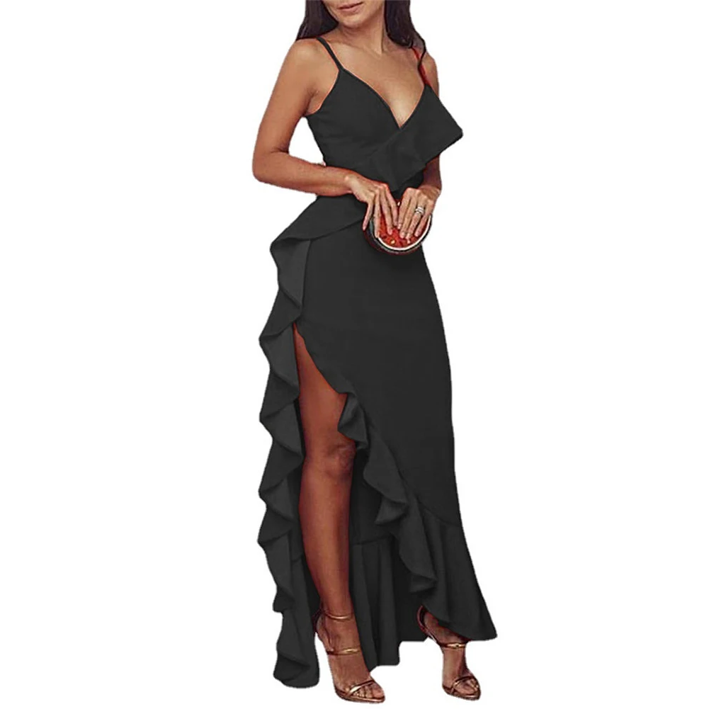 Womens Elegant Sexy Dresses Irregular Ruffle Bodycon Split V Neck Solid Dresses Ladies Party Evening Gown For Womens Summer 2023
Womens Elegant Sexy Dresses Irregular Ruffle Bodycon Split V Neck Solid Dresses Ladies Party Evening Gown For Womens Summer 2023