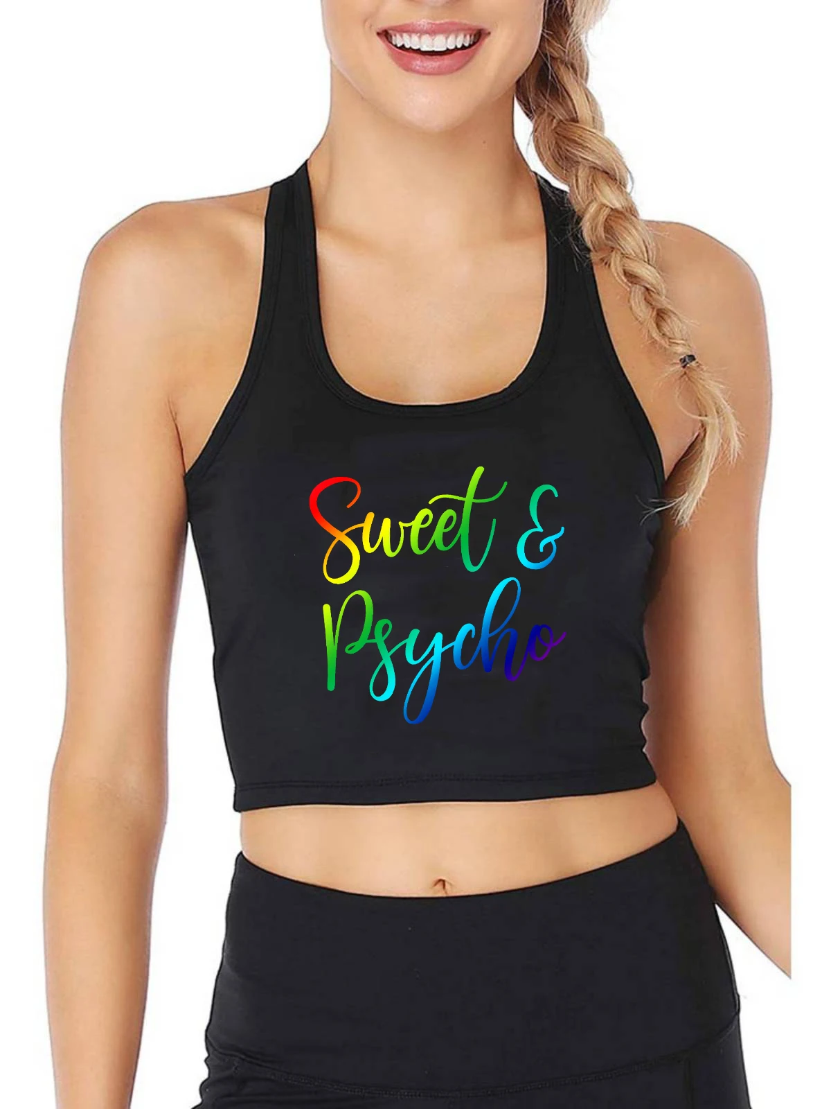 Sweet and Psycho Gradient Design Sexy Slim Fit Crop Top Women's Yoga Sports Training Tank Top Gym Fitness Camisole
Sweet and Psycho Gradient Design Sexy Slim Fit Crop Top Women's Yoga Sports Training Tank Top Gym Fitness Camisole