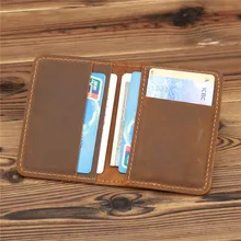 Mens Card Holder Wallet Leather Minimalist Personalizd Small Thin Purse Slim Mini Credit Card Bank ID Card Holder Wallet
