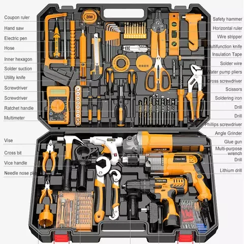 Factory hot sale Electric toolbox impact drill household multi-function combination electric hand drill hardware tool set
Factory hot sale Electric toolbox impact drill household multi-function combination electric hand drill hardware tool set