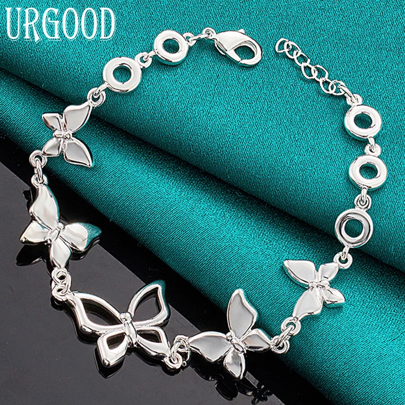 925 Sterling Silver Five Butterfly Chain Bracelet For Women Men Party Engagement Wedding Fashion Jewelry
925 Sterling Silver Five Butterfly Chain Bracelet For Women Men Party Engagement Wedding Fashion Jewelry
