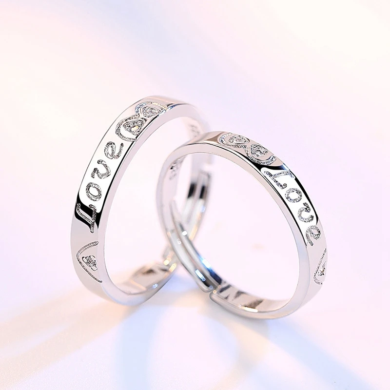 New 925 Silver Plated Couple Rings For Lovers Adjustable Opening Heart Zircon Ring Women Men Anniversary Party Gifts Accessories
New 925 Silver Plated Couple Rings For Lovers Adjustable Opening Heart Zircon Ring Women Men Anniversary Party Gifts Accessories