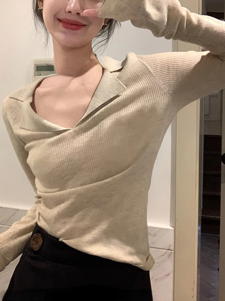 Женский трикотажный свитер с длинным рукавом, повседневный облегающий офисный Топ, элегантная рубашка в Корейском стиле, Y2k одежда, Элегантная блузка, осень 2022
Женский трикотажный свитер с длинным рукавом, повседневный облегающий офисный Топ, элегантная рубашка в Корейском стиле, Y2k одежда, Элегантная блузка, осень 2022