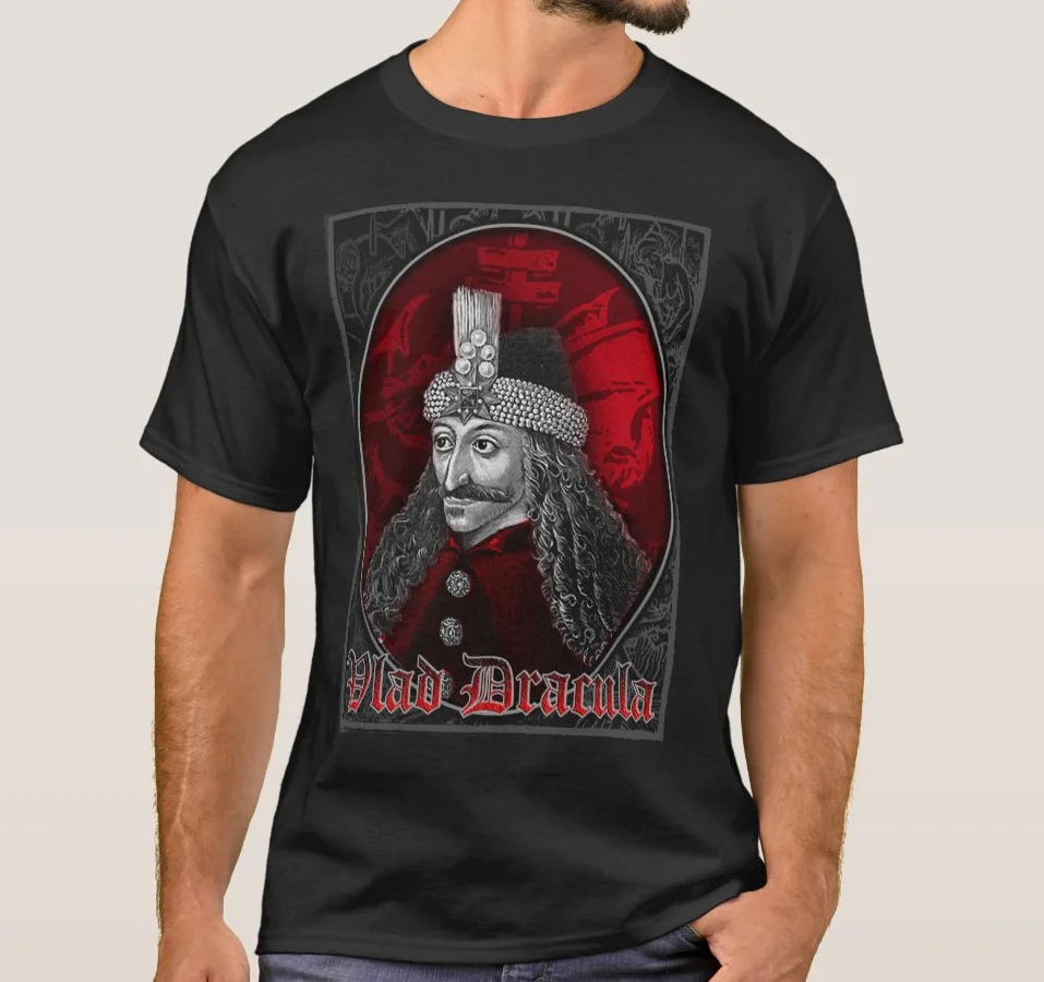 Portrait of Romanian Ruler Vlad Dracula Order of The Dragon Symbol T-Shirt. Summer Cotton Short Sleeve O-Neck Mens T Shirt S-3XL
Portrait of Romanian Ruler Vlad Dracula Order of The Dragon Symbol T-Shirt. Summer Cotton Short Sleeve O-Neck Mens T Shirt S-3XL