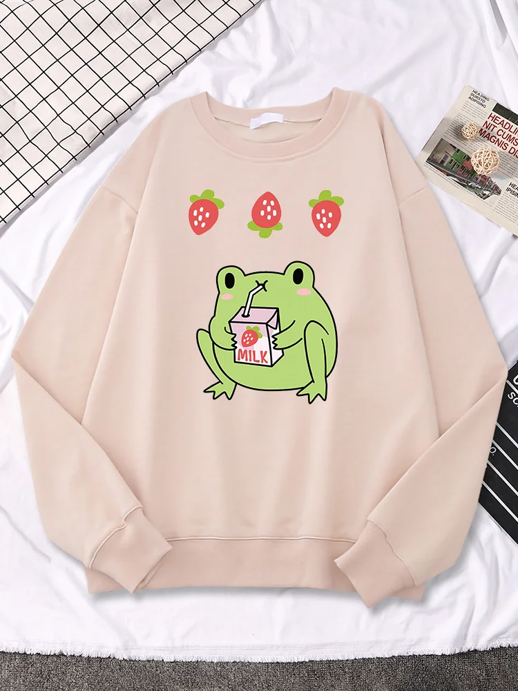 Зеленая лягушка, которая любит питьевую клубничную молочную печать, Женская худи, милая мультяшная одежда, повседневная японская Женская т...
Зеленая лягушка, которая любит питьевую клубничную молочную печать, Женская худи, милая мультяшная одежда, повседневная японская Женская т...