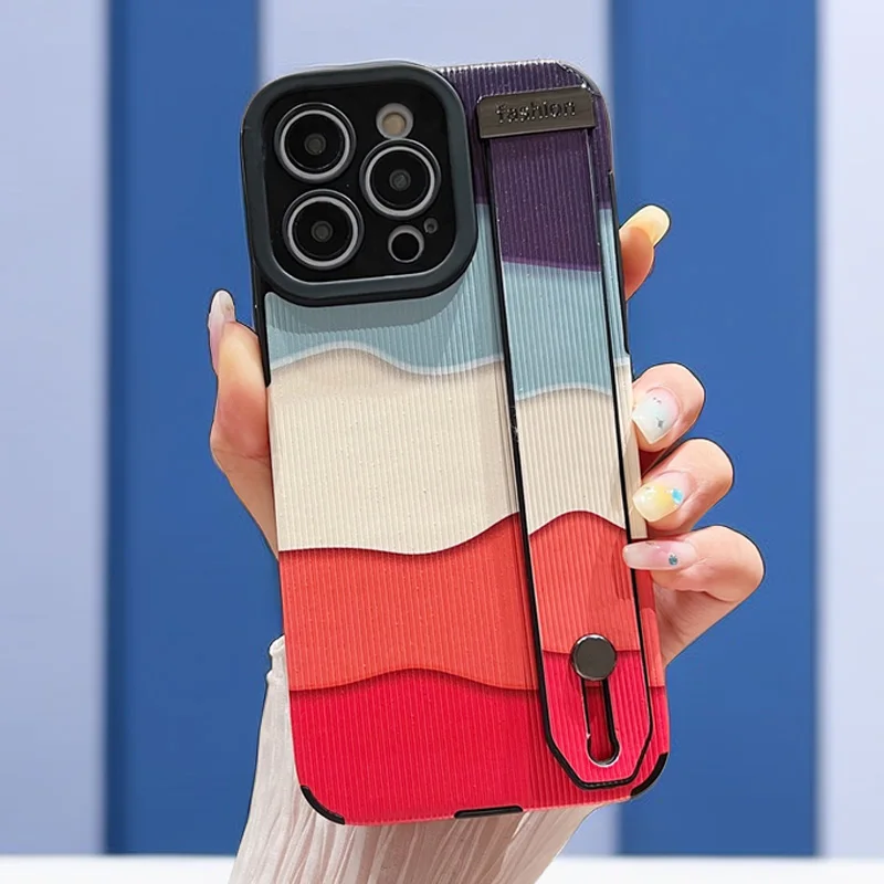 

Niche Color Wrist Strap Case for Samsung Galaxy A32 S22 S23 Ultra S20FE Plus S21 A53 A51 A50S A21 A20S A71 A73 A11 A12 Cover