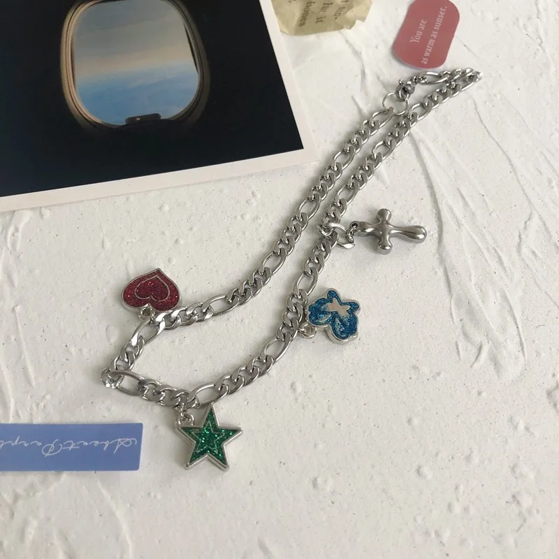 Hiphop Punk Creative Color Butterfly Heart Cross Necklace Fashion Neck Chains Jewelry Cool Beads Chokers Nightclub Dancing Gift
Hiphop Punk Creative Color Butterfly Heart Cross Necklace Fashion Neck Chains Jewelry Cool Beads Chokers Nightclub Dancing Gift