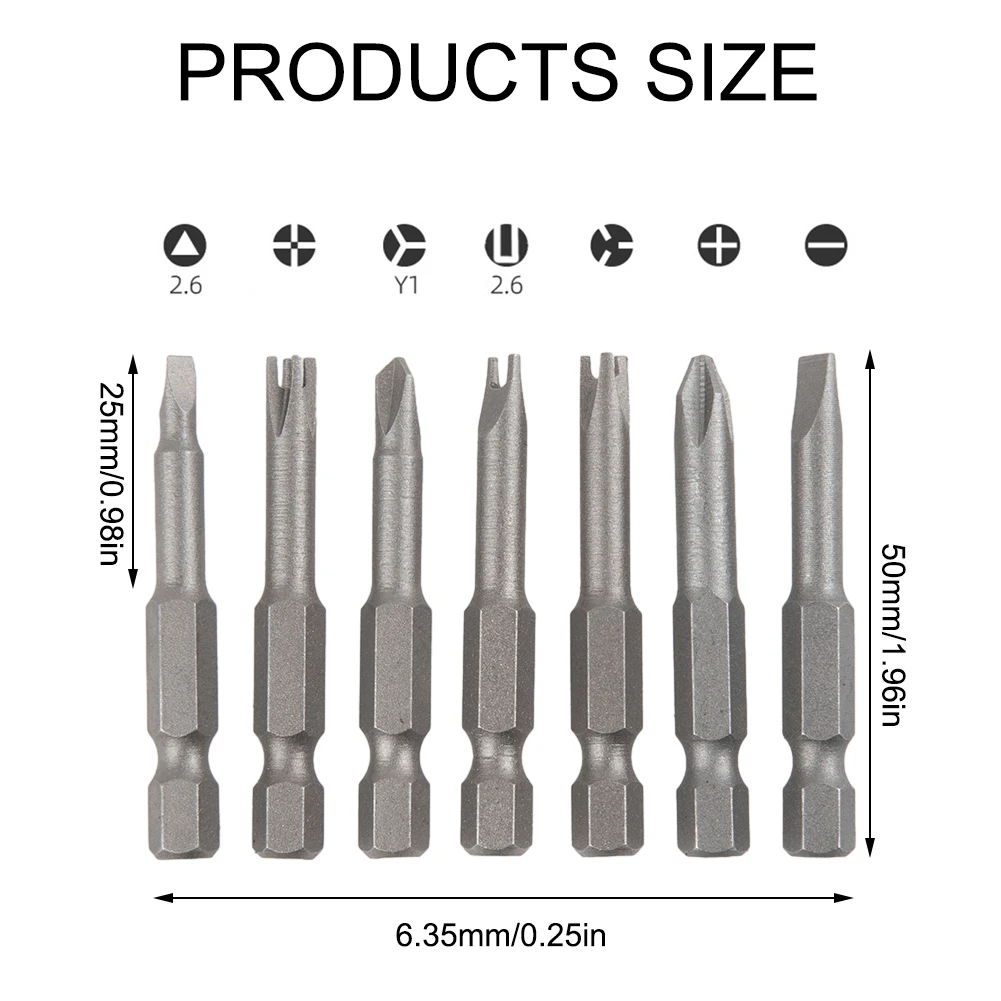 7pcs Special-shaped Screwdriver Bits Set PH2 U Y Shape Triangle 50mm Screwdriver Bit Multi-function Repair Hand Tools
7pcs Special-shaped Screwdriver Bits Set PH2 U Y Shape Triangle 50mm Screwdriver Bit Multi-function Repair Hand Tools