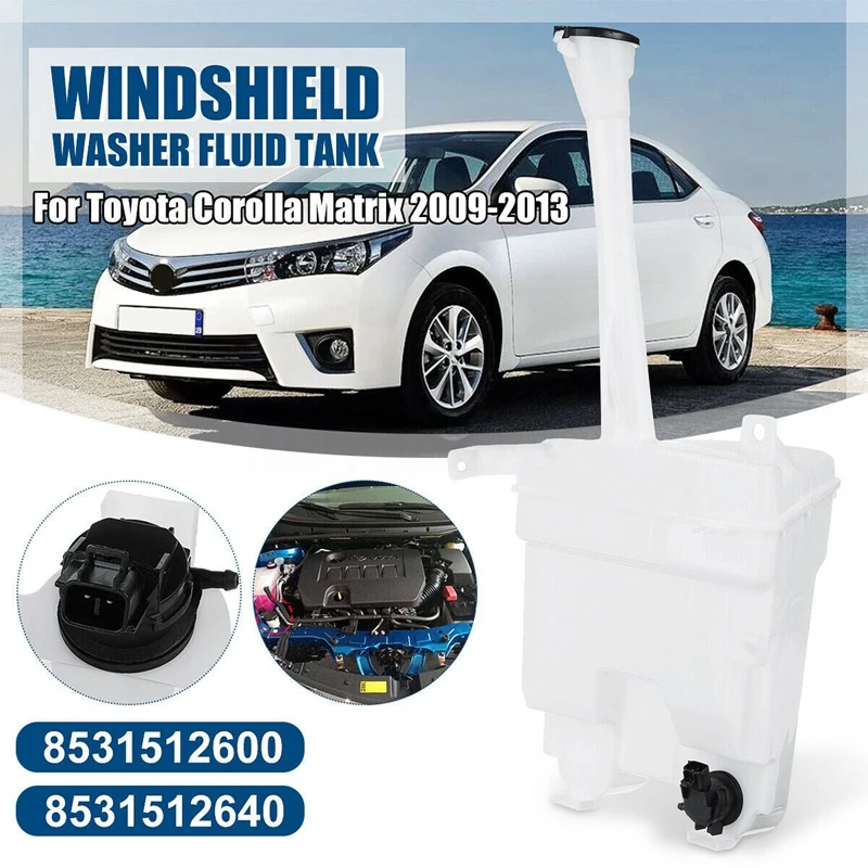 Windshield Washer Fluid Reservoir Tank + Motor For Toyota Corolla Matrix 2009-2013 8511033050 8531512640
Windshield Washer Fluid Reservoir Tank + Motor For Toyota Corolla Matrix 2009-2013 8511033050 8531512640