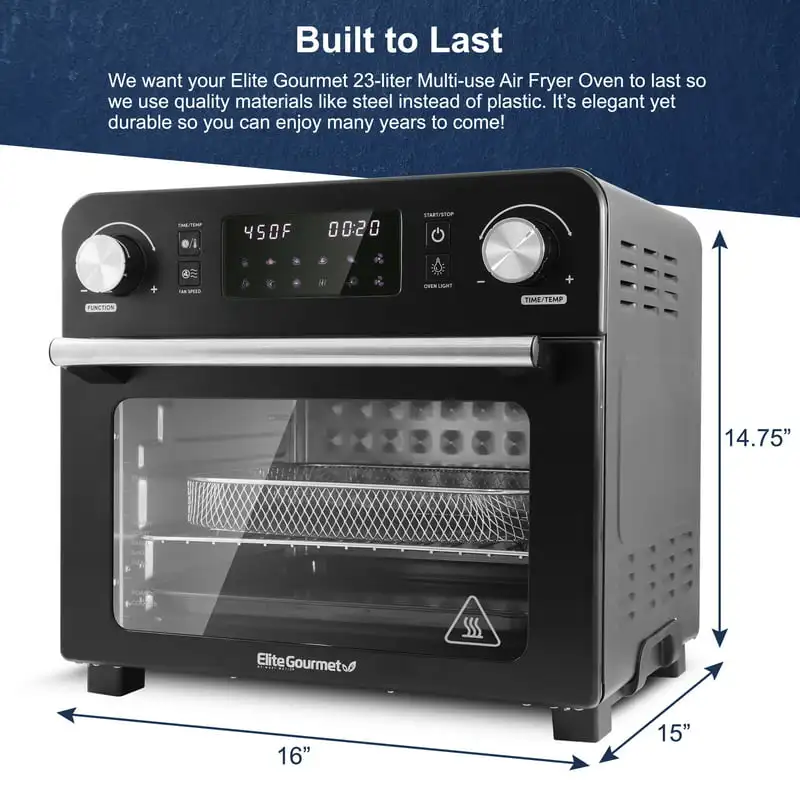 23L Air Fryer Rotisserie Oven with 10 Menu Functions, and Interior Light, Black
23L Air Fryer Rotisserie Oven with 10 Menu Functions, and Interior Light, Black