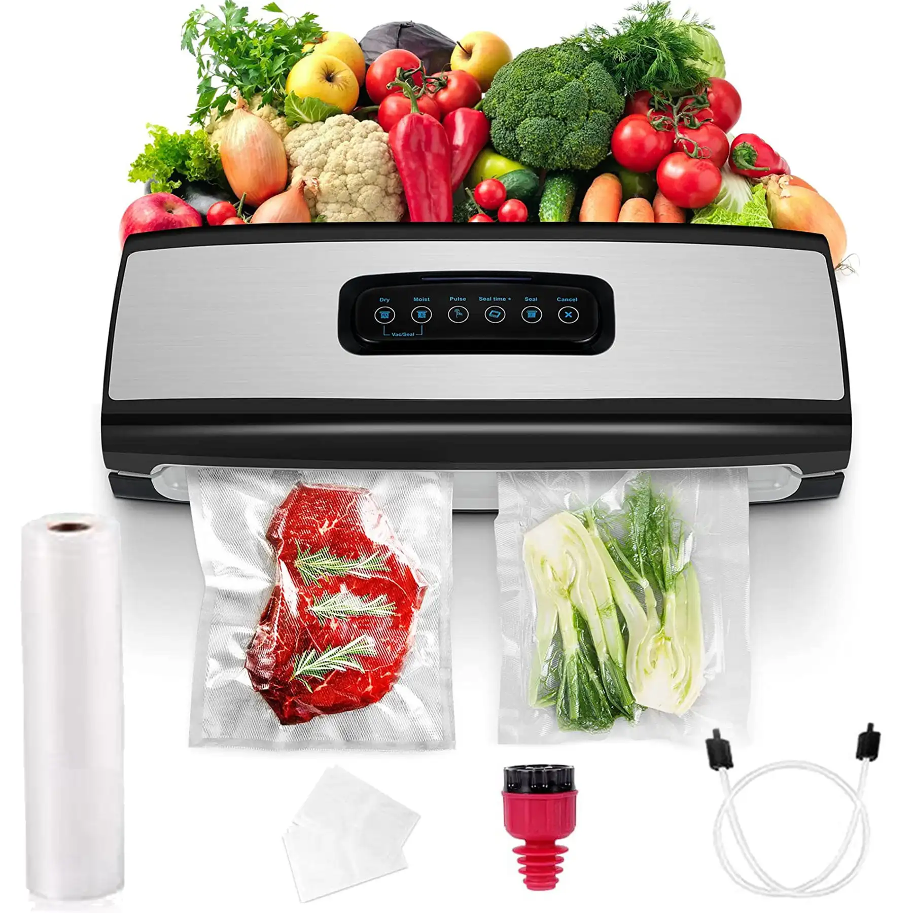 Automatic Food Vacuum Sealer 60kpa Double Pumps Cutter Food Saver Dry and Moist Modes Saver Packing Saver Sealing Machine with R
Automatic Food Vacuum Sealer 60kpa Double Pumps Cutter Food Saver Dry and Moist Modes Saver Packing Saver Sealing Machine with R