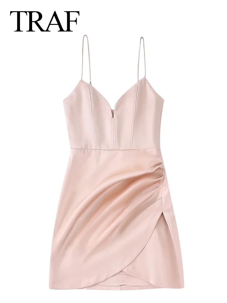 TRAF Women Sling Short Dress Solid Color Pink Tube Top Slim Sexy Asymmetrical Pleated Party Fashion Dress 2022 Summer Lady
TRAF Women Sling Short Dress Solid Color Pink Tube Top Slim Sexy Asymmetrical Pleated Party Fashion Dress 2022 Summer Lady