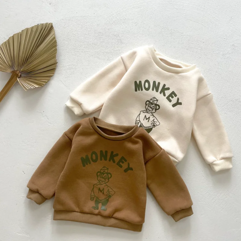 HoneyCherry Autumn/winter Plus Velvet Round Neck Pullover Sweatshirt Winter Cartoon Print Western-style Sweater Baby Sweatshirt
HoneyCherry Autumn/winter Plus Velvet Round Neck Pullover Sweatshirt Winter Cartoon Print Western-style Sweater Baby Sweatshirt