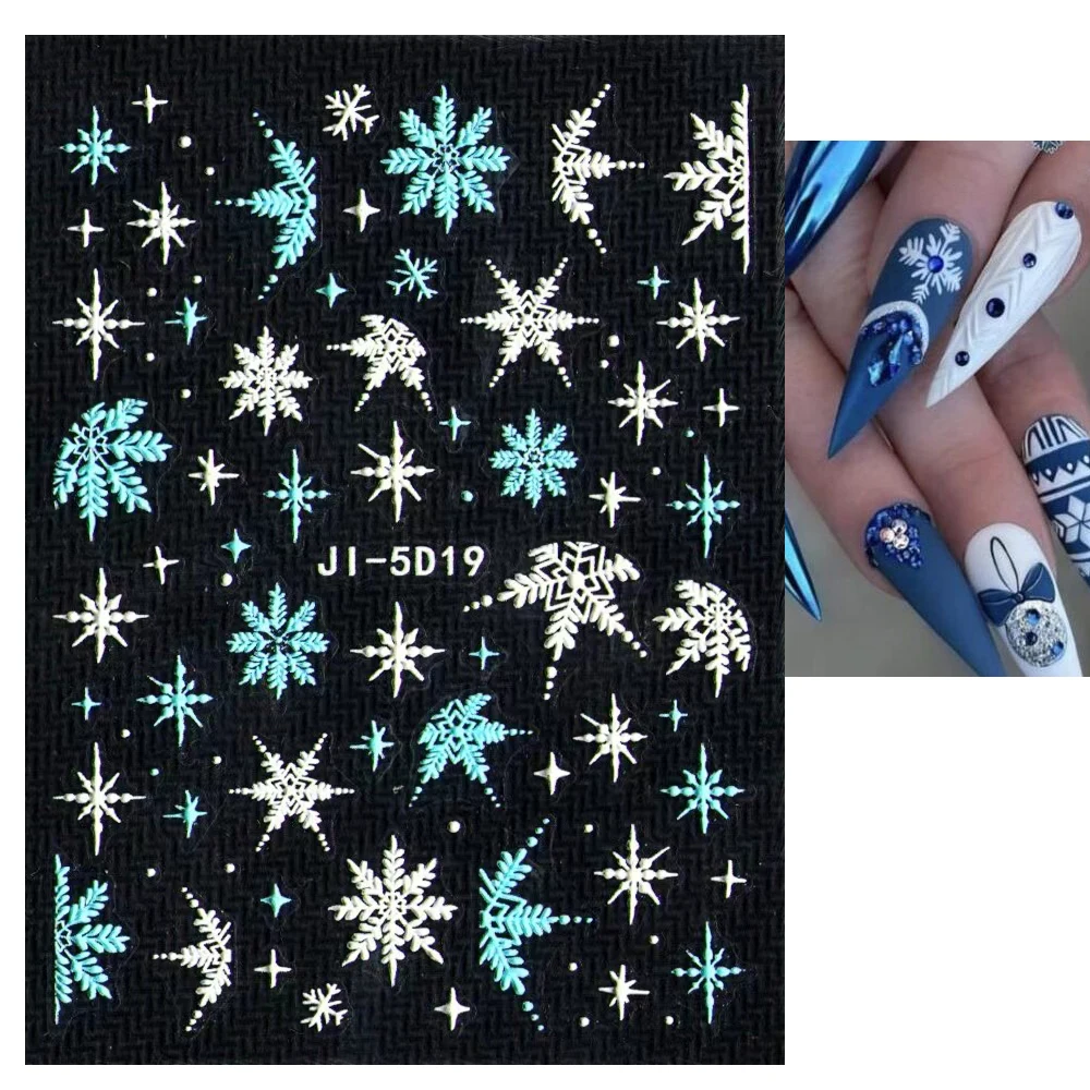 New Year 2023 5D White Snowflakes Nail Stickers Christmas Winter Gloves/Cute Bears Nail Decals 5d Embossed Manicure Slider &*& 
New Year 2023 5D White Snowflakes Nail Stickers Christmas Winter Gloves/Cute Bears Nail Decals 5d Embossed Manicure Slider &*&