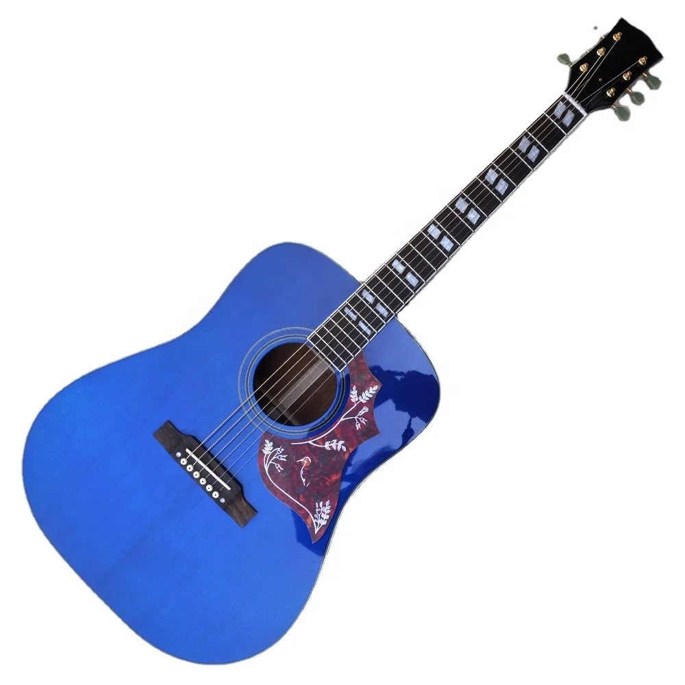 

Синяя 41-дюймовая Акустическая гитара, твердые Струнные инструменты для классической гитары Hummingbird