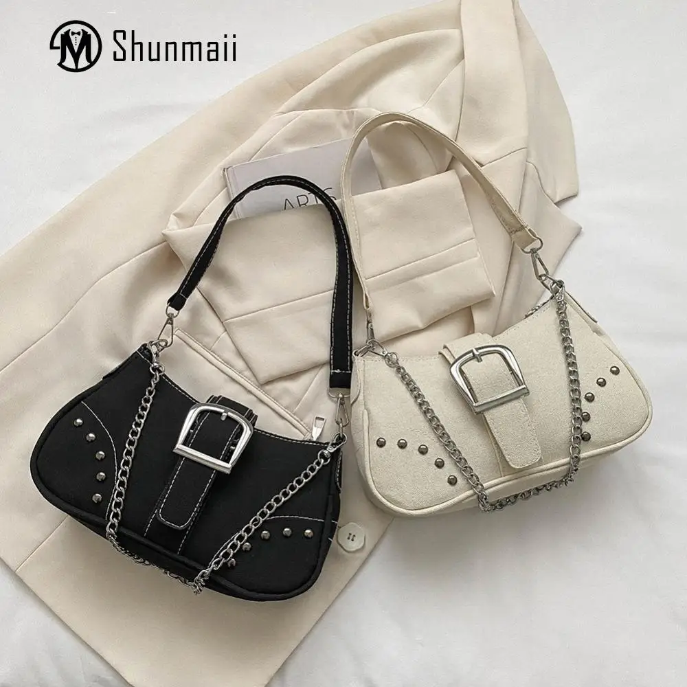 

Women Shoulder Bags Y2K Fashion Underarm Bag Canvas Luxury Shoulder Bags Armpit Bag Zipper Closure Versatile Dating Purse